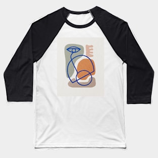 Blue line art, Abstract shapes, Mid century art print Baseball T-Shirt